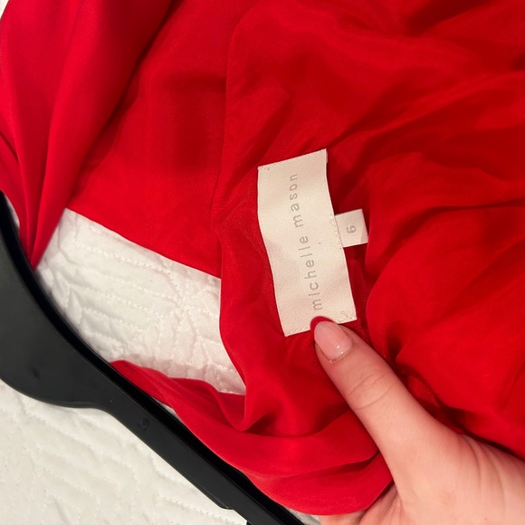 Michelle Mason Red Twist Knot Silk Dress - Picture 4 of 5